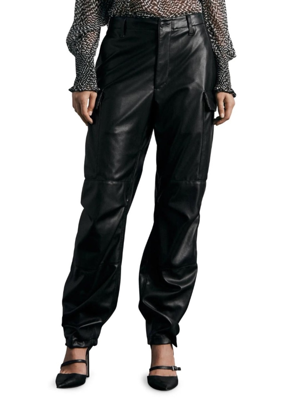 Rag & Bone Sands Faux Leather Cargo Pants - size 12
